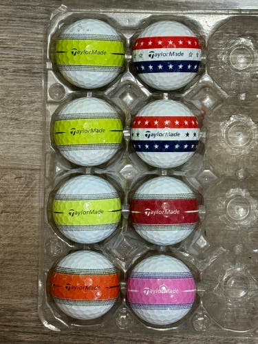 8 TaylorMade Tour Response Golf Balls with Stripe Design