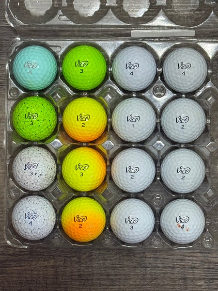 16 Vice Golf Balls - Various Models (Pro, Pro Plus, Drive), Some Colored, 5A