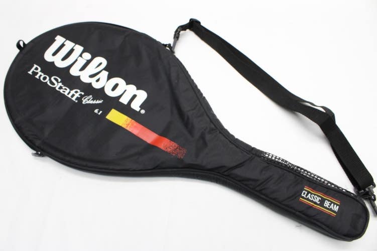 WILSON "PRO STAFF CLASSIC 6.1" SINGLE ZIPPERED TENNIS RACQUET COVER W/STRAP