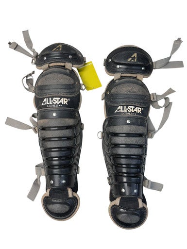 Used All Star LG79LS Catchers Leg Guards Black Youth 11835-S000197890