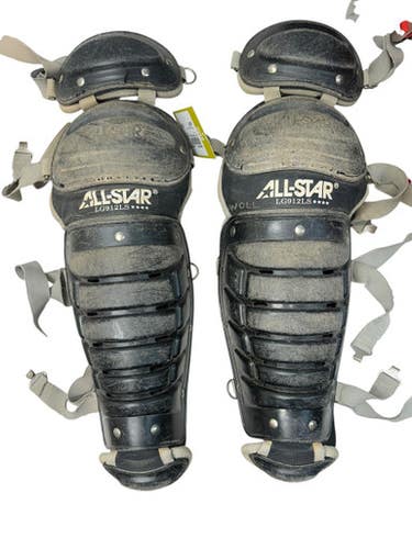Used All Star LG912LS Catchers Leg Guards Black And Grey Junior 11835-S000198874