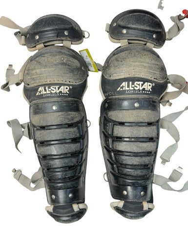 Used All Star LG912LS Catchers Leg Guards Black And Grey Junior 11835-S000198874