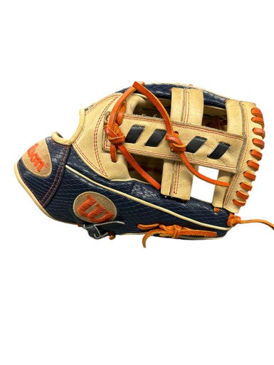 Used Wilson JA27 BB/SB Glove RH Throw Navy Blue And Orange 11 1/2" 11835-S000198935