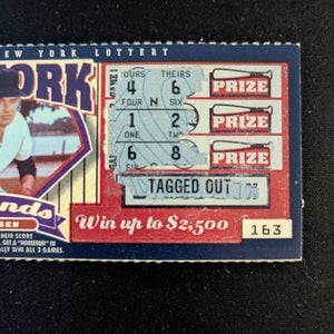 1997 New York Lottery Scratch Ticket NY Yankee Legends Don Larsen Collectable