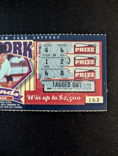 1997 New York Lottery Scratch Ticket NY Yankee Legends Don Larsen Collectable