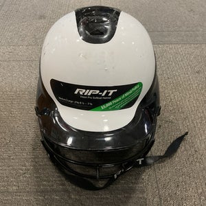 Used RIP-IT VISION PRO Batting Helmet w/Mask Black And White M/L 11614-S000223041