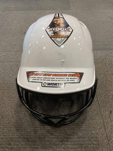 Used Worth TOXIC Batting Helmet w/Mask White MD 11614-S000223042