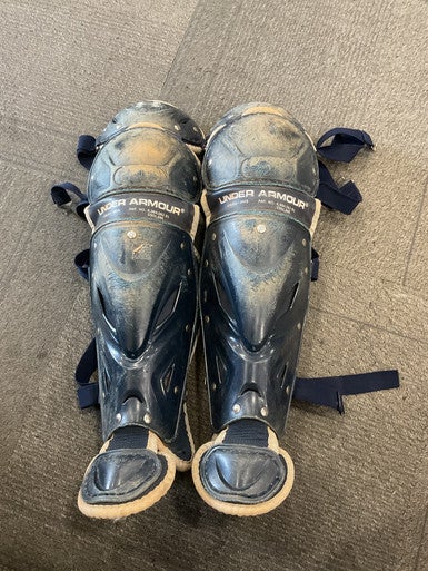 Used Under Armour UALG2-JRVS Catchers Leg Guards Navy Blue Junior 11614-S000223029