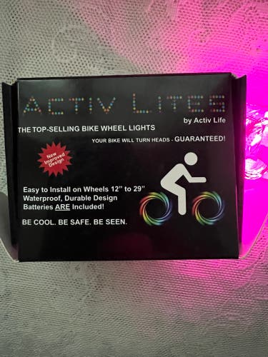 Activ Lifes LED bike wheel lights Pink waterproof flashing or constant on