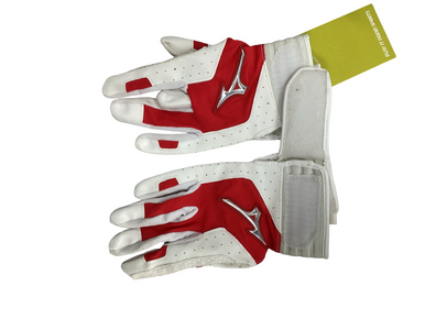 Used Mizuno BB/SB Batting Gloves Cardinal And White MD 11613-S000169304