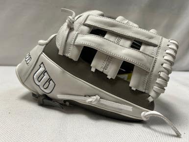 Used Wilson A1000 A10RF25IF12 RH Throw Fastpitch Gloves Grey 12" 11490-S000266255