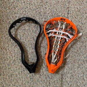 STX Super Power Lacrosse Heads (2) – Black & Orange, Used, No Warping, No Cracks