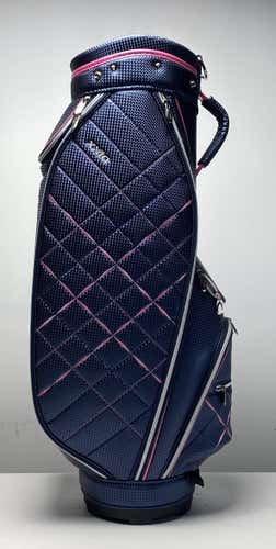 XXIO Light Weight Cart Bag Navy/Pink 6-Way Divide Single Strap Golf Bag
