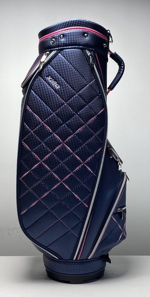 XXIO Light Weight Cart Bag Navy/Pink 6-Way Divide Single Strap Golf Bag