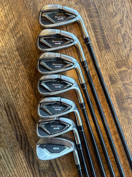 Men's 2019 TaylorMade M4 Right Handed Iron Set Senior Flex 7 Pieces Graphite Shaft (Used)