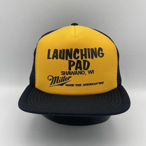 Vintage Miller High Life Beer Launching Pad Shawano Wisconsin Hat Rare 80s Cap