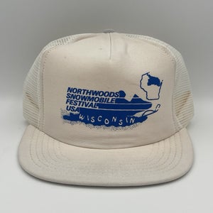 Vintage Northwoods Snowmobile Festival USA Wisconsin Snapback Trucker Hat Cap