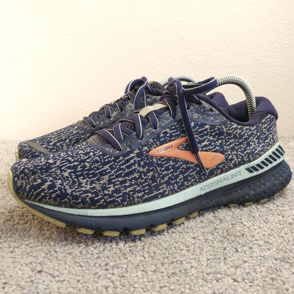 Brooks Womens Adrenaline GTS 20 Womens Size 9.5 Running Shoes Blue Low Top