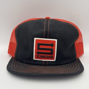 Vintage Schneider National Trucks USA Patch Trucker Hat Snapback **BROKEN SNAP**