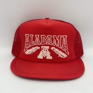 Vintage Alabama Crimson Roll Tide Trucker Hat Cap Red NCAA Football 1980s Rare