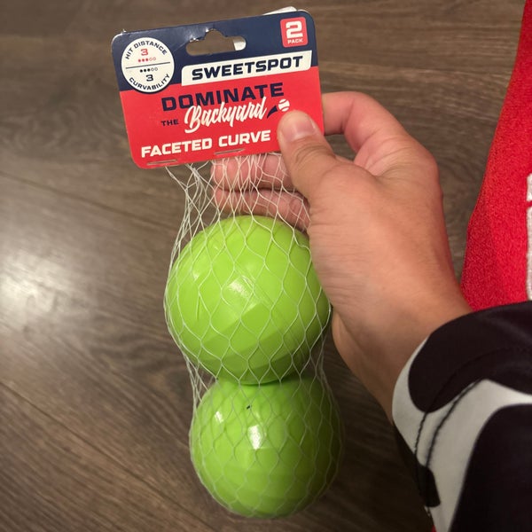 New 2 Pack Sweet spot Dominate The Backyard Faceted Curve Ball Green