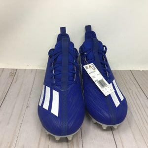 Men's Size 9 Adidas Mid Top Adizero Scorch Molded Cleats Royal Blue White (New)