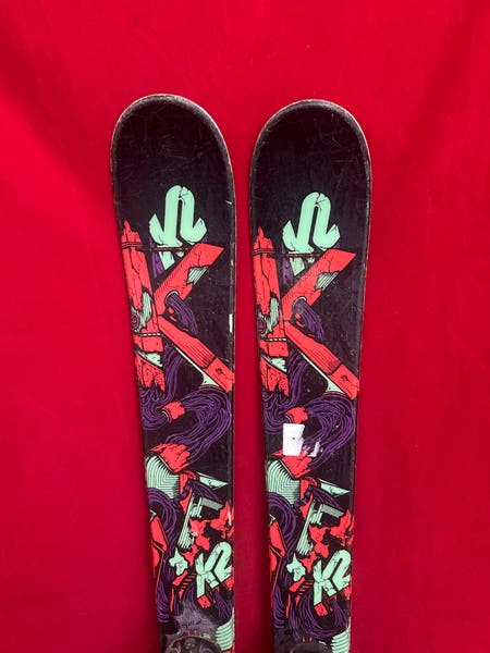http galacticsnowsports.com k2-juvy-twin-tip-skis-with-marker-m700-bindings.html K2 Juvy 139cm all mountain twin tip ski, binding Marker 7.0, range: 218-311  | SidelineSwap