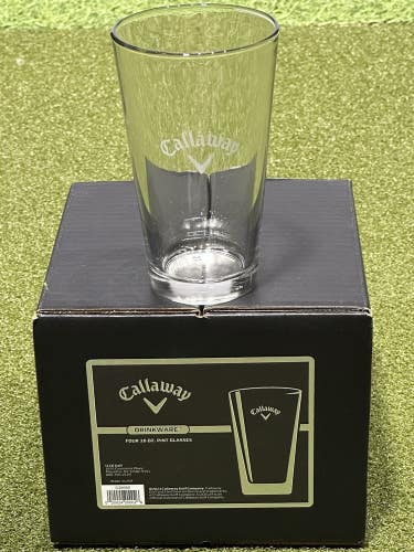 Callaway Golf Pint Drinking Glasses Collectors Gift Set of 4 New