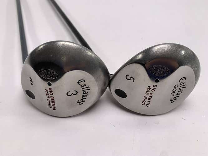 Callaway Big Bertha Warbird 3 & 5 Fairway Wood Set 15* 18* Firm Graphite Mens RH