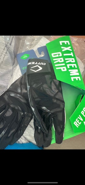 Black Adult Large Cutters Gloves (New) football gloves