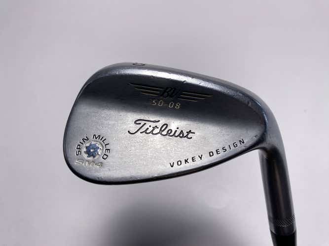 Titleist Vokey Spin Milled SM4 Chrome Gap Wedge GW 50* 8 Wedge Steel Mens RH