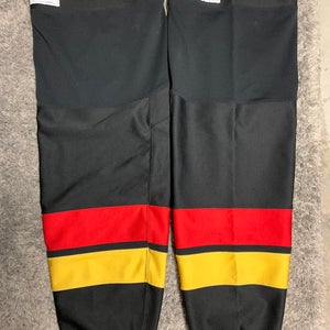 Adidas Pro Stock Hockey Socks XL Canucks Black Skate Logo