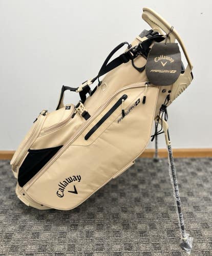 Callaway Golf 2025 Fairway+ Plus Stand Bag 5-Way Top TAN Sandstorm Dual Strap