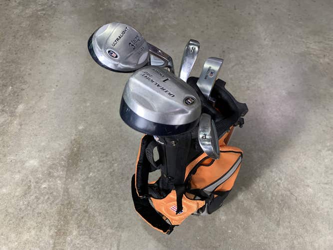 U.S. Kids UL-24 Club Set Driver 3W 6&8 PW Putter KidPower 51-35 Junior RH +Bag