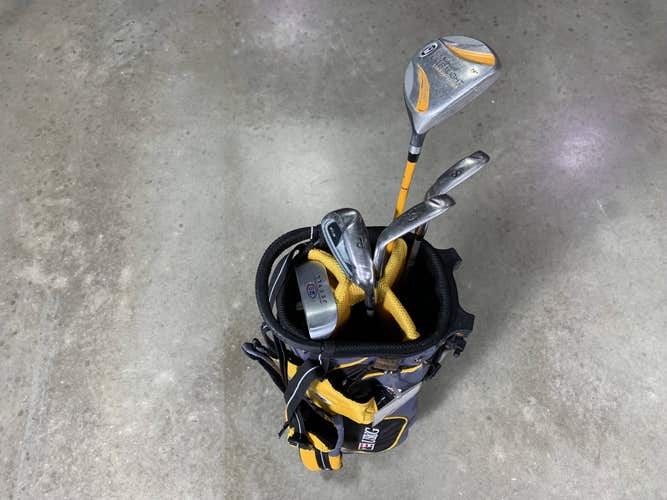 U.S. Kids WT-10u Club Set 3W 6 & 8i PW Putter Ultralight 63" Yellow JR RH +Bag