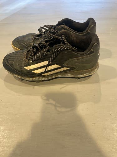 Adidas Baseball Cleats Black Men's Size M 11.0 (W 12.0) Adult Metal (Used)