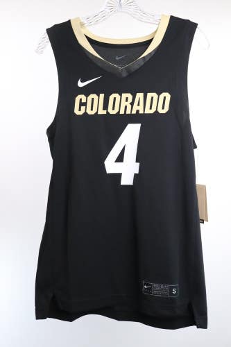 Colorado Buffaloes Mens Nike Black Basketball Jersey #4 Small NWT $75