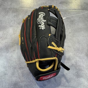 Black Rawlings Highlight Series RH Outfield Baseball Glove 11.5" (Used)