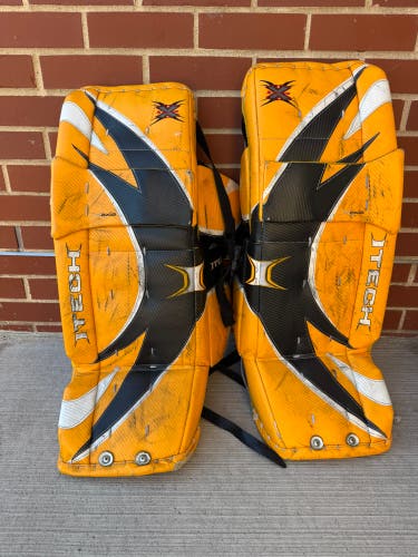 Yellow 29" Junior Itech X-Wing Goalie Leg Pads (Used)