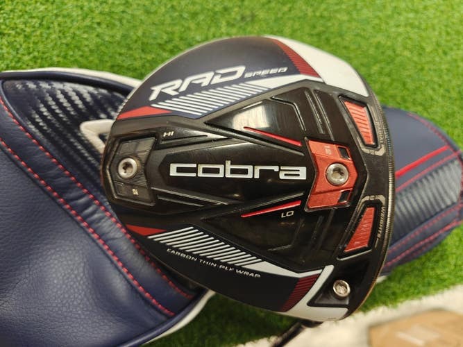 Cobra Rad Speed 9 Degree Driver Stiff Flex Hzrdus 6.0 RDX Smoke Headcover Tool