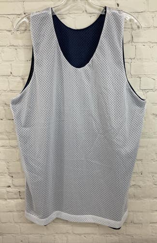 A4 38997 Adult 100% Polyester Mesh Reversible Basketball Jersey Navy White Small