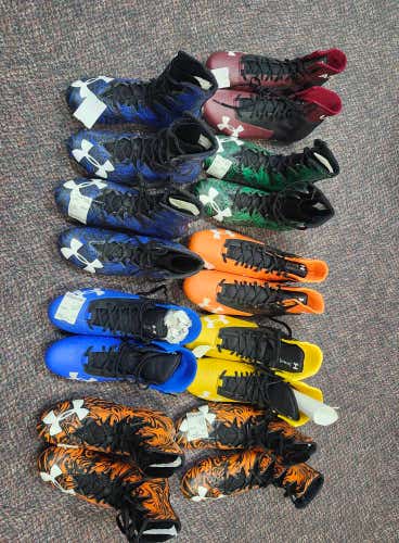 Men's Size M 10.0 (W 11.0) Under Armour High Top Molded Cleats (New) $25 each