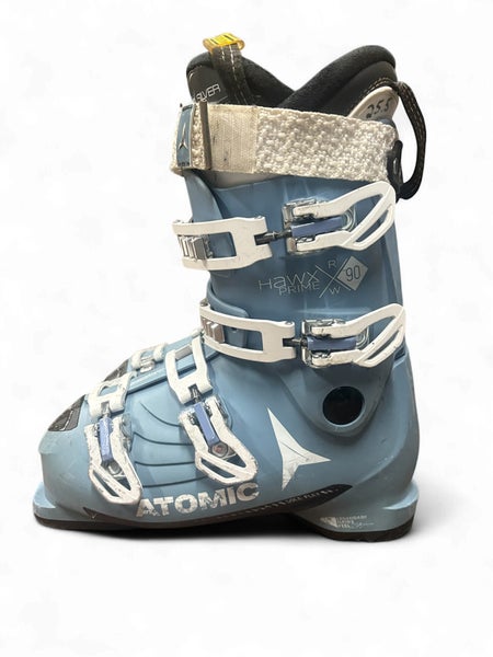 WOMEN'S ATOMIC HAWX PRIME SKI BOOTS BABY BLUE 23/23.5-25/25.5 GREAT HEELS & TOES
