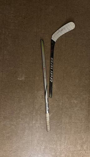 broken hockey sticks
