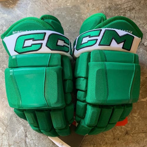 14" CCM HG97 University of North Dakota Pro Stock Gloves BRAND NEW *Read Full Description*