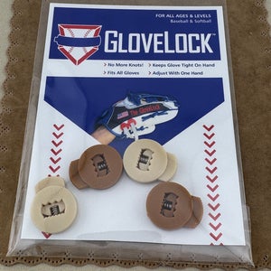 New Blond and Tan Glove Locks Keep Baseball Glove Laces Tight