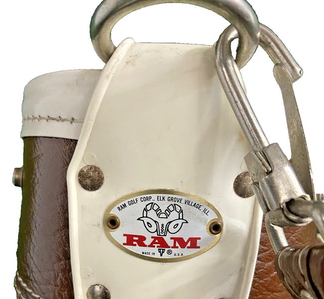 RAM Vinyl Golf Bag 3-Way Single Strap Matching Headcovers Excellent Vintage Item