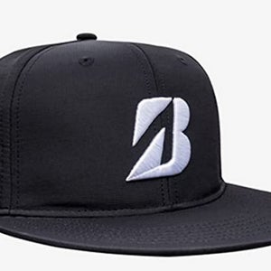 NEW Bridgestone Golf Black/White Tour Flat Bill Snapback Golf Hat/Cap