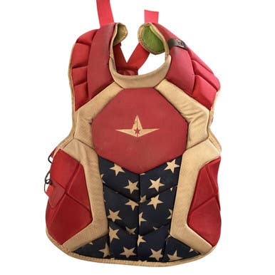 Used All Star CHEST PROTECTOR Catchers Chest Protector Red Adult 11760-S000082947