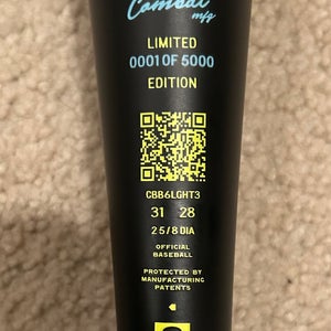 NEW Combat MFG Spec A1 “Work To Shine” #0001 of 5000 31/28 (-3) BBCOR